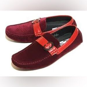 Chuxx Men's Red Velvet Slip On Loafers Size 9 US!